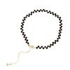 Fashion Black Crystal Necklace for Women Girls Stainless Steel Jewelry Accessories Party Gift