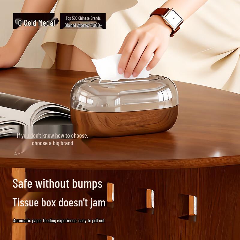 GOLDENHOME Mid-century Style Tissue Box