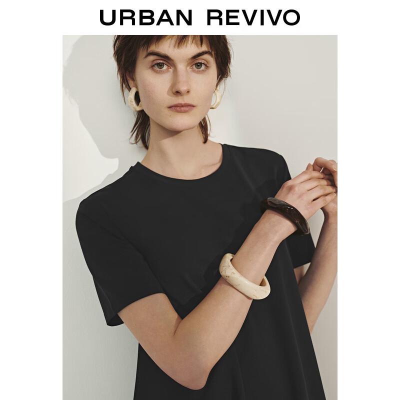 UR 2025 Spring Women's Casual Short-Sleeve Long Dress