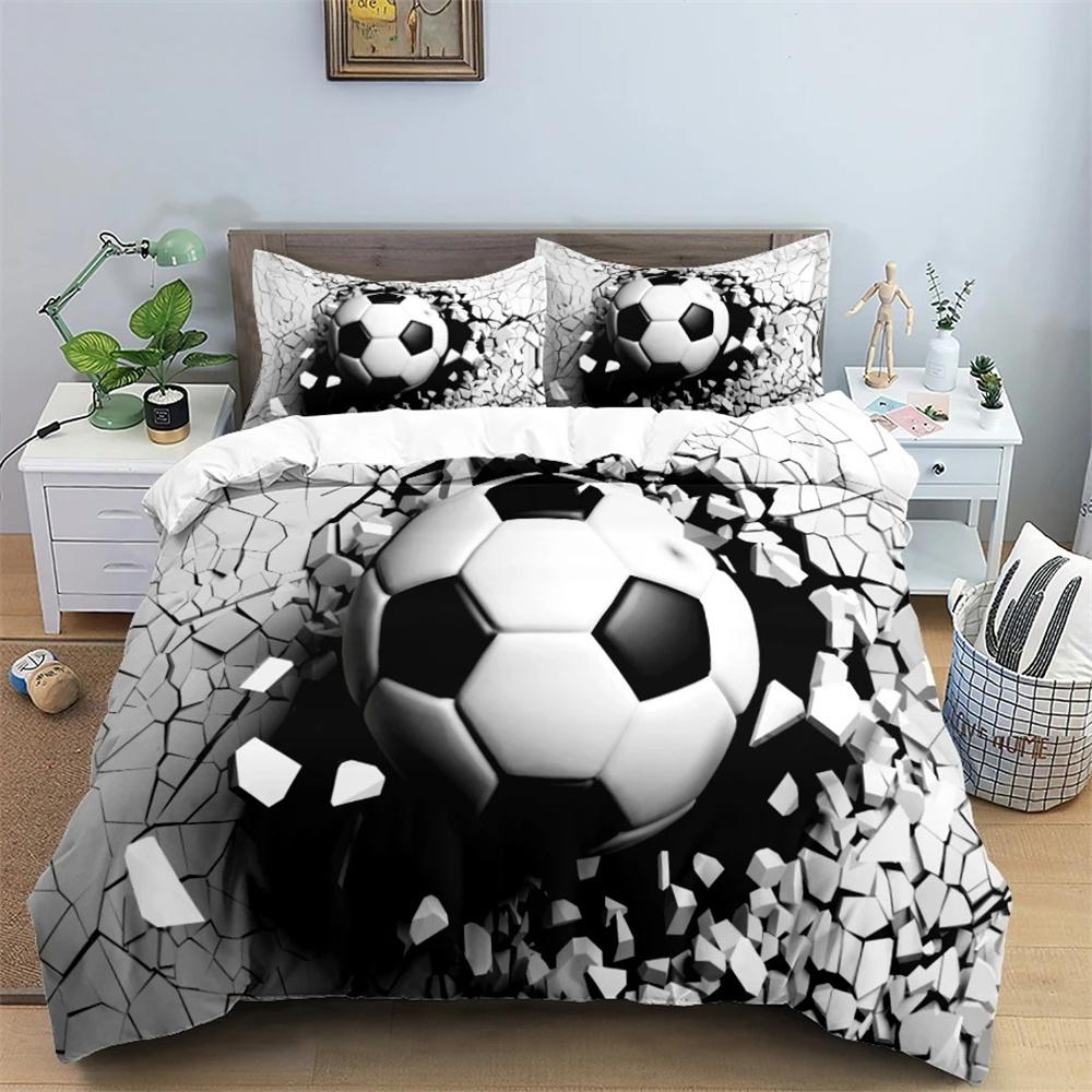 3D Printed Football Bedding Set Soccer Child Duvet Cover Double Twin Full Queen King Adult Kids Bedclothes Quilt Cover