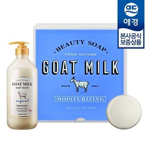 

Shower Mate Goat Milk Body Wash 800ml + Goat Milk Soap 12 Pack_684386 Original [Soap] White Milk
