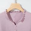 Autumn/Winter Women's 100% Pure Wool Ruffled Collar Sweater in Chinese Style - Little Chicken Yellow Base Layer
