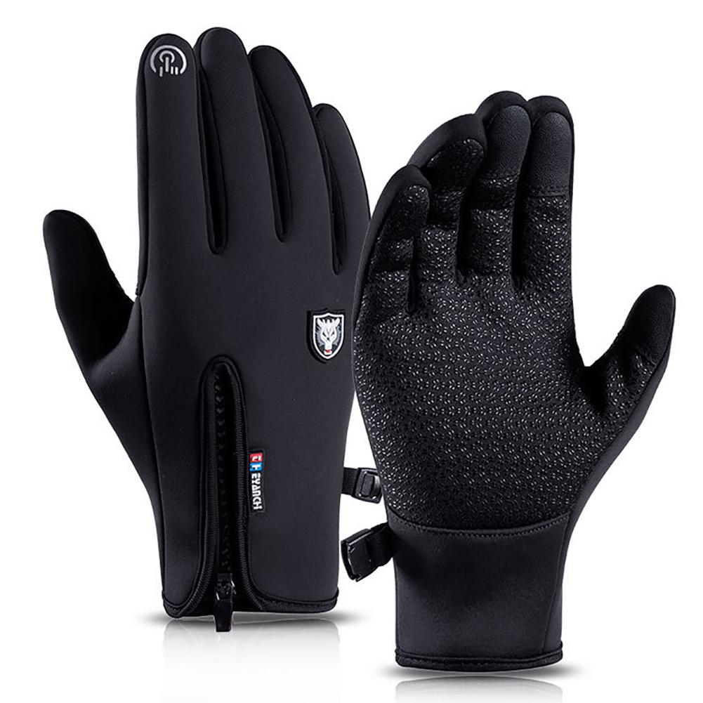 Unisex Windproof Fishing Hunting Cycling Gloves Winter Warm Touch Screen Zip Cycling Skiing Gloves