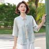 2026 Chinese Style Summer Blouse: Stylish Short-Sleeved Top for Middle-Aged and Elderly Women