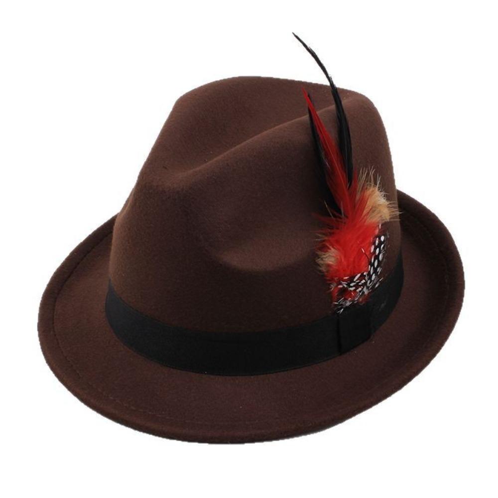 Dress Up Feather Decors Fedora Hat Fedora Hat Bucket Hat Retro Topper Hat Costume Accessories