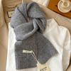 Exquisite Korean Autumn and Winter Simple Solid Color Ribbed Pure Wool Thickened Knitted Warm Scarf