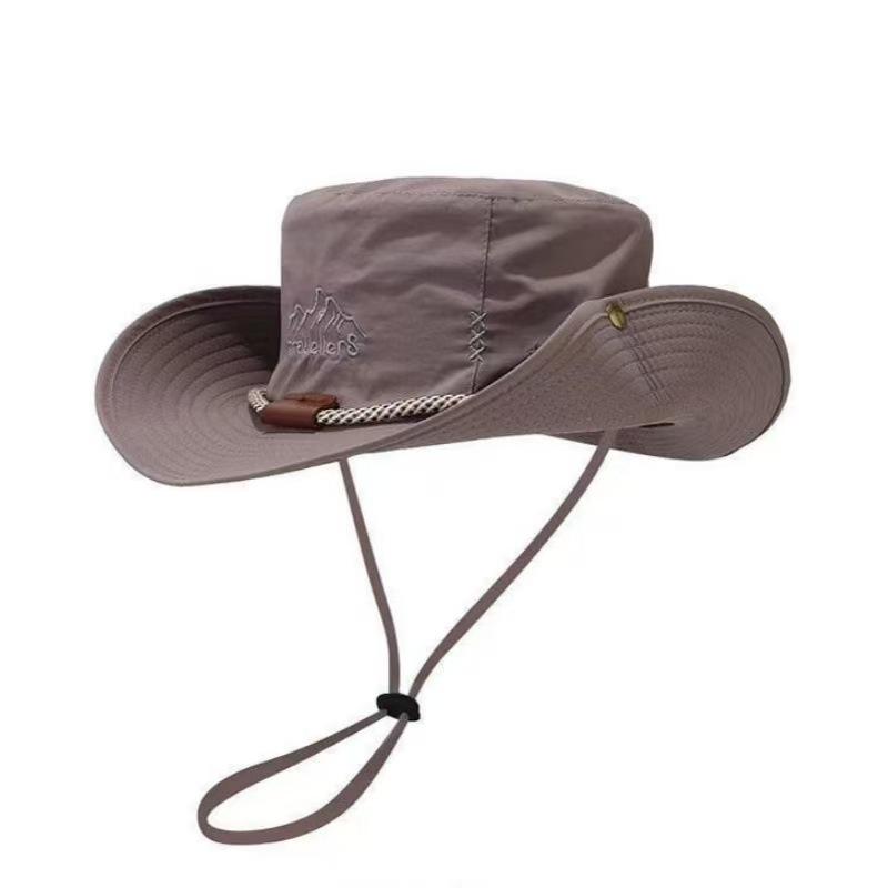 New outdoor face covering mountaineering hat men's fishing face covering large brim sun protection sun protection bucket hat