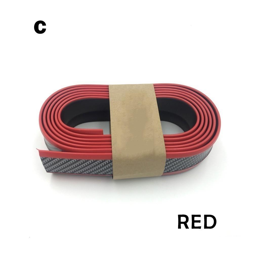 2.5M Car Bumper Protector Front Lip Carbon Fiber Rubber Car Bumper Lip Mouldings Splitter Chin Body Kits Spoiler Auto