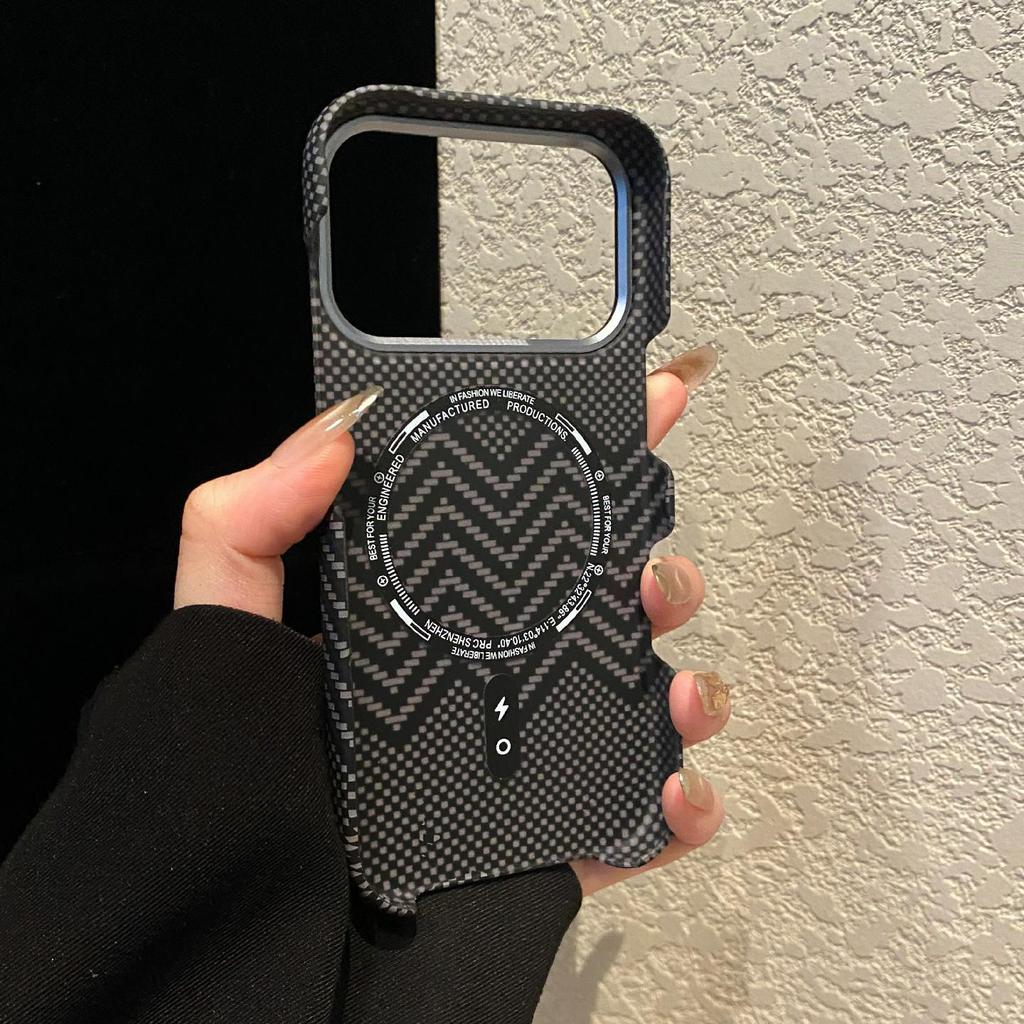 Kevlar Pattern Strong Magnetic iPhone 17 Case, Carbon Fiber Multi-color Magsafe Compatible with 16/15/14 Pro