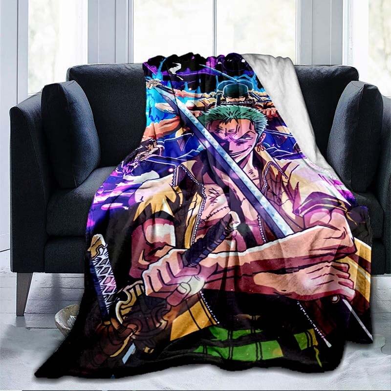 Anime One Piece 3D-gedruckte Flanelldecke, Couch-Bettbezug, Reise-Kind-Bettwäsche, Plüsch-Überwurf, Flanelldecke