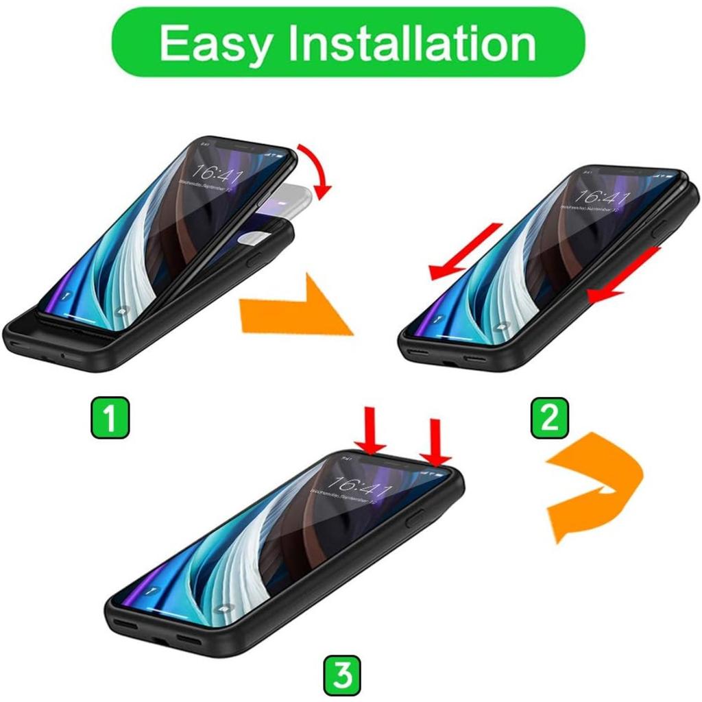 Battery Case for iPhone 12 Mini, Full Encircle 6000mAh Ultra-Slim Rechargeable Portable Charging Cover Extended Battery Pack Compatible with iPhone