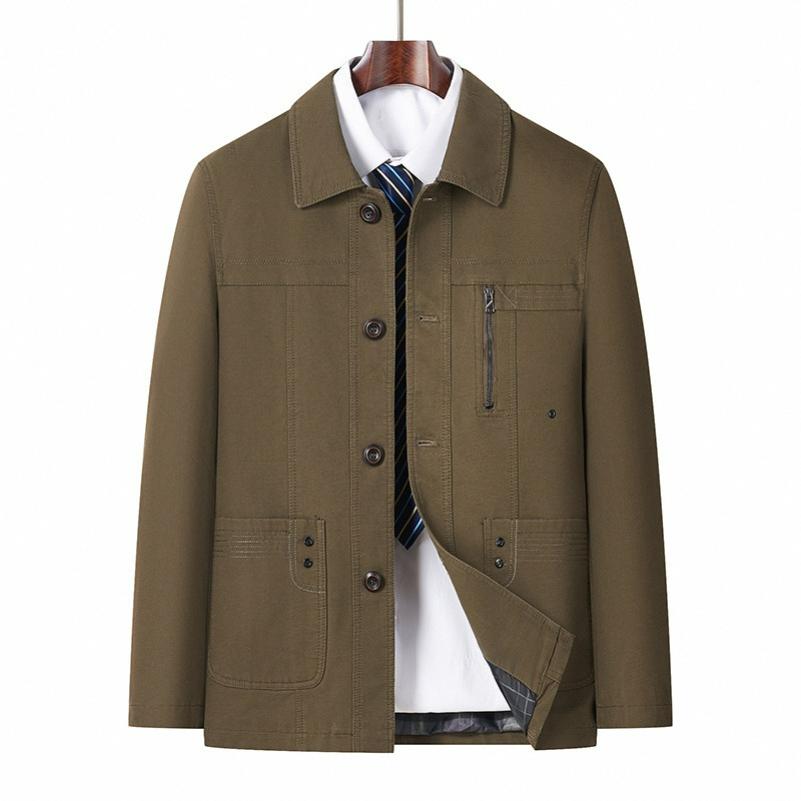 Men's Dad Jacket Spring and Autumn Business Casual Lapel Jacket Jacket Windproof