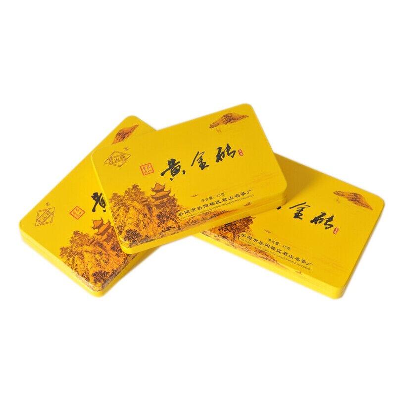 Jun Shan Huang Cha Cina Tè Giallo Mini Mattoncino d'Oro Pressato 45g Scatola