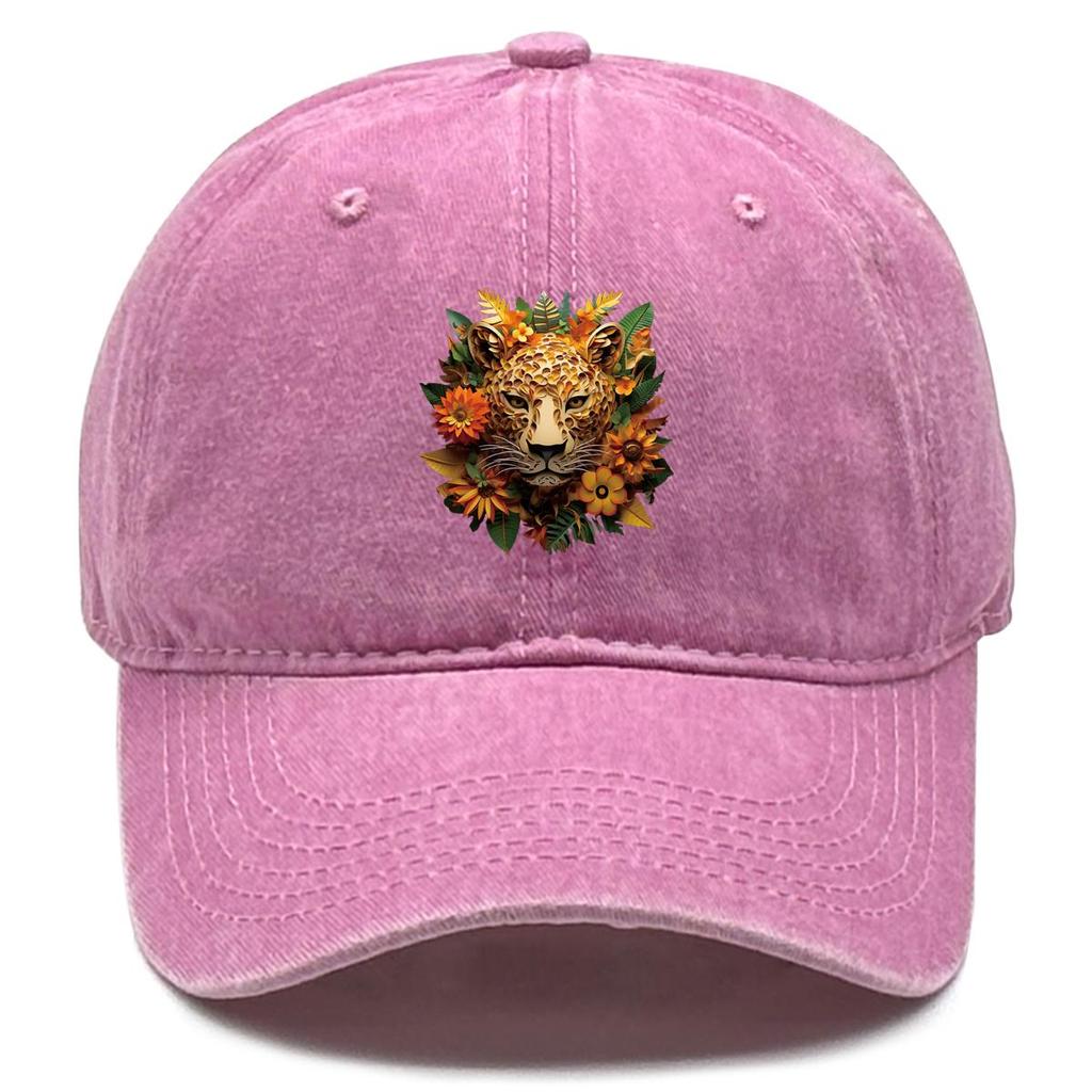 Vivid Leopard Print Adjustable Baseball Cap, Animal Sports Hat Fit Inelastic Sunshade Adjustable Buckle Adjustable Sun Hat