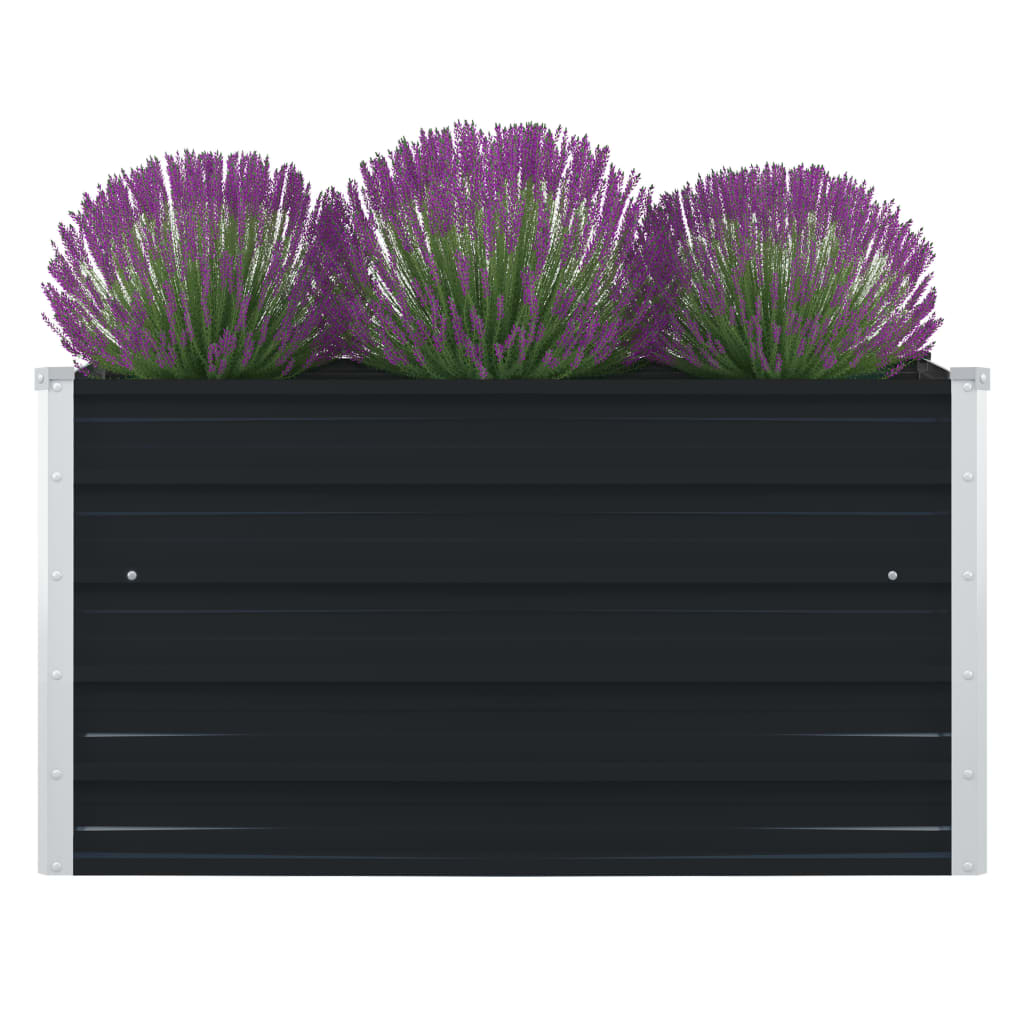 Raised Garden Bed 100*100*45 Cm Galvanised Steel Anthracite