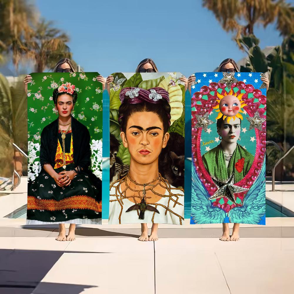 Art F-Frida K-Kahlo-S Asciugamano Sportivo Asciugatura Rapida Attrezzatura da Viaggio Campeggio Anti-sabbia Morbido Leggero Grande Asciugamano da Spiaggia