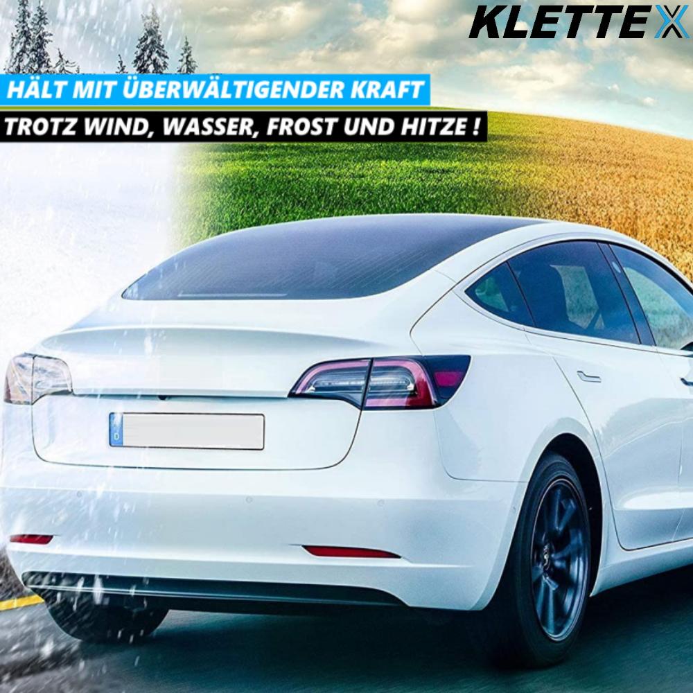 KLETTEX 2x Kennzeichenhalter Rahmenlos Nummernschildhalter selbstklebend KFZ