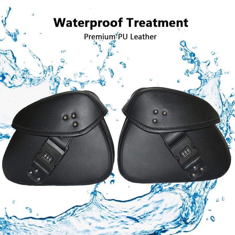 Motorcycle Saddlebags Anti Theft Side Tool Bag Luggage Saddle Bags Pouch PU Leather Universal For Honda/Suzuki/Kawasaki/Yamaha