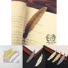 Ethnic Retro Metal Feather Bookmark With Electroplated Finish For Diy Crafts And Student Gifts