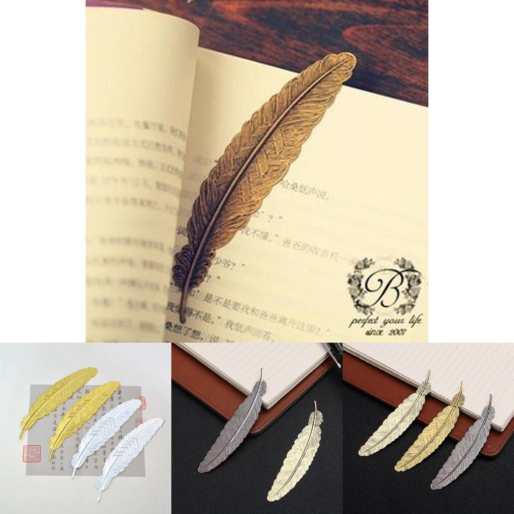 Ethnic Retro Metal Feather Bookmark With Electroplated Finish For Diy Crafts And Student Gifts