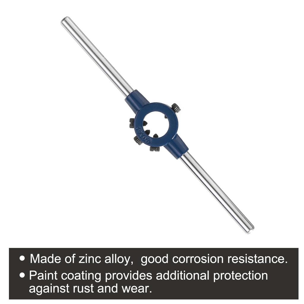 uxcell Round Die Stock Handle Wrench 20mm Adjustable Threading Die Wrench Handle Holder for Bolt Thread Bar Type Tool Metric Outer Diameter (0.79")
