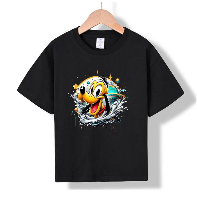 

MC-37 MINISO 2026 Summer New Printed Cotton Round Neck T-shirt for Children Aged 1-16, Boys and Girls 100