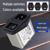Power Outlet Filter CW2B 10A/6A/3A with Red/Green/Black Switch, 220V AC, IEC Fuse, 3-in-1