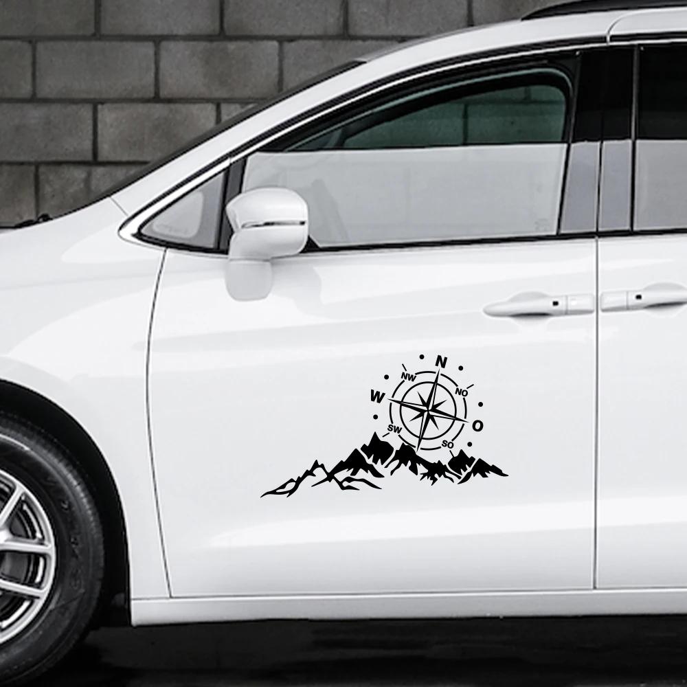 Mountain Compass Car Stickers For Van Camper Caravan Truck Camping Rv Cargo Motorhome Vinyl Decals Auto Decoration Accessories
