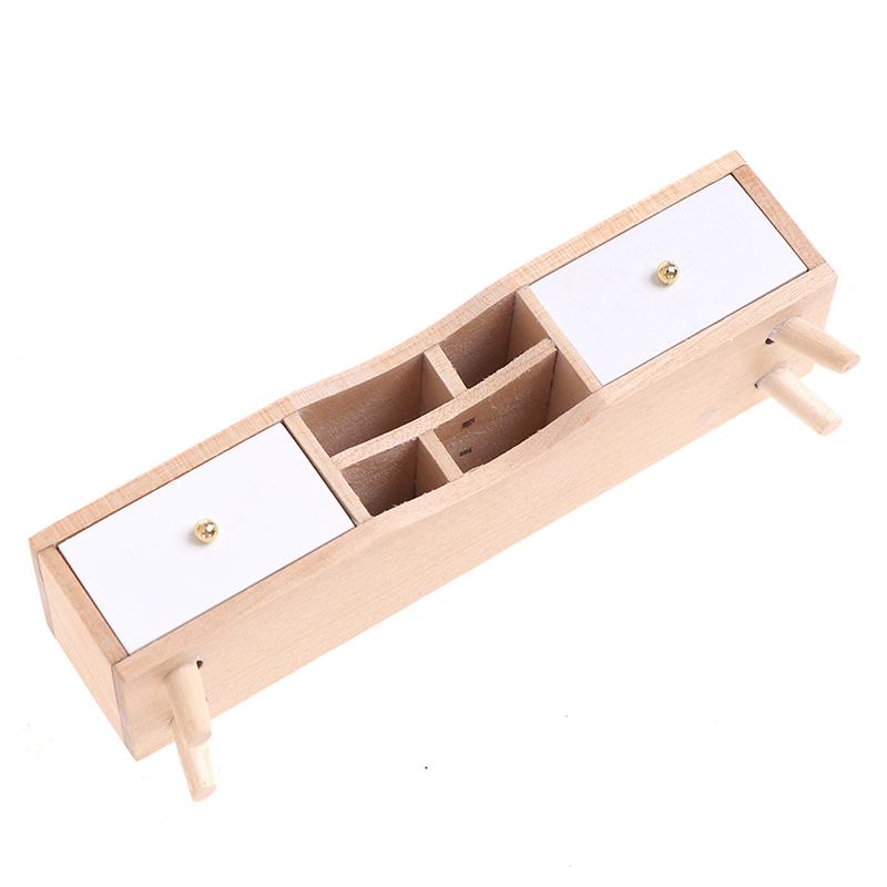 1Pc 1:12 Dollhouse Miniature Furniture Wooden TV Cabinet Dolls House Furniture Toys Accessories