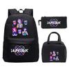 Demon Hunters Printed Children's Backpack Three-piece Campus Fashion Primary and Secondary School Students Large Capacity School Bag