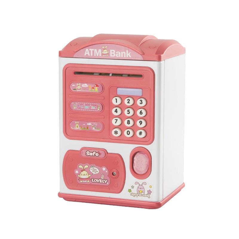 Children's Fingerprint Piggy Bank: Multifunctional Electric Coin Safe & Password Box Toy