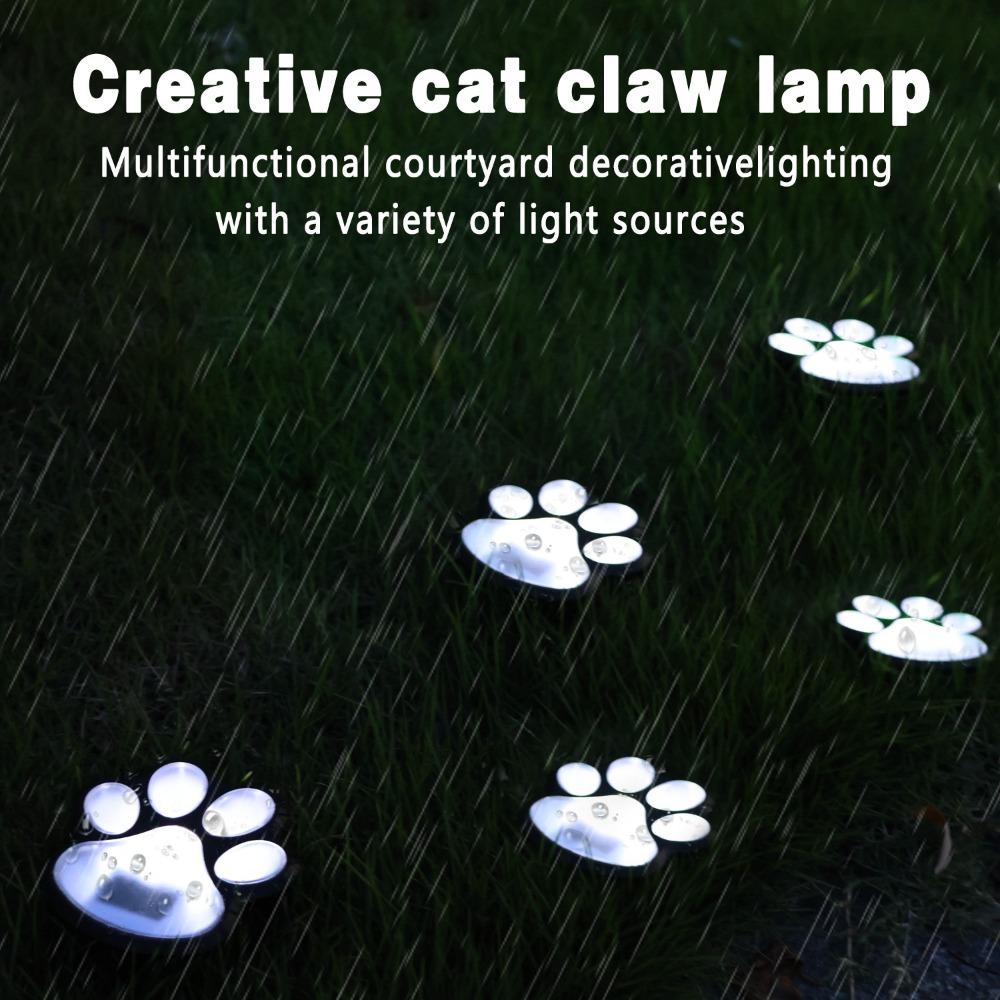 4PCS Outdoor Solar Paw Print Buried Light LED Lawn Lighting Lamp Waterproof IP44 String Light for Garden Courtyard Decorations