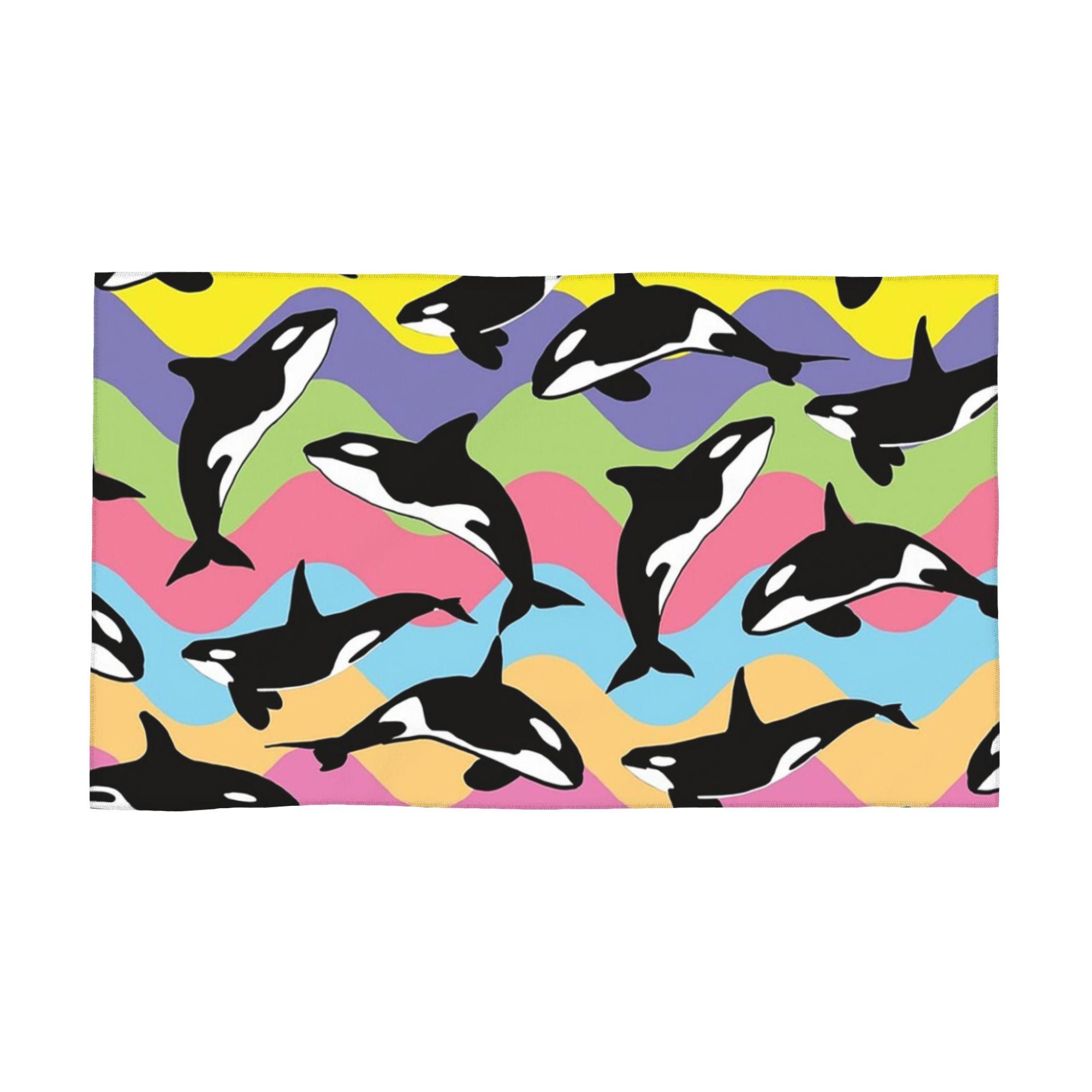 

orca killer whale Soft Face Towel Quick Dry Pool Bath Cotton Towels Absorbent Quick W30*H60(CM)