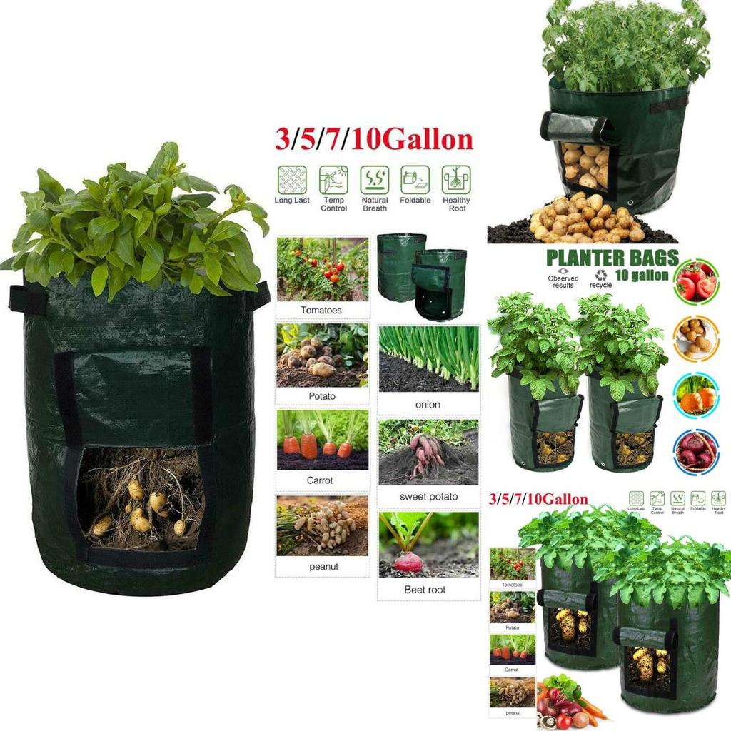 Durable And Reusable Potato Bags For Balcony And Patio Gardening 10 Gallon Capacity