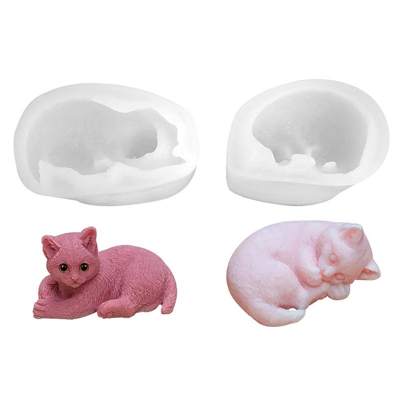 Sleeping Cat Silicone Molds, Cat Animal Craft Art, Resin Soap, Chocolate Cake Baking Molds, Fondant Kitten Molds
