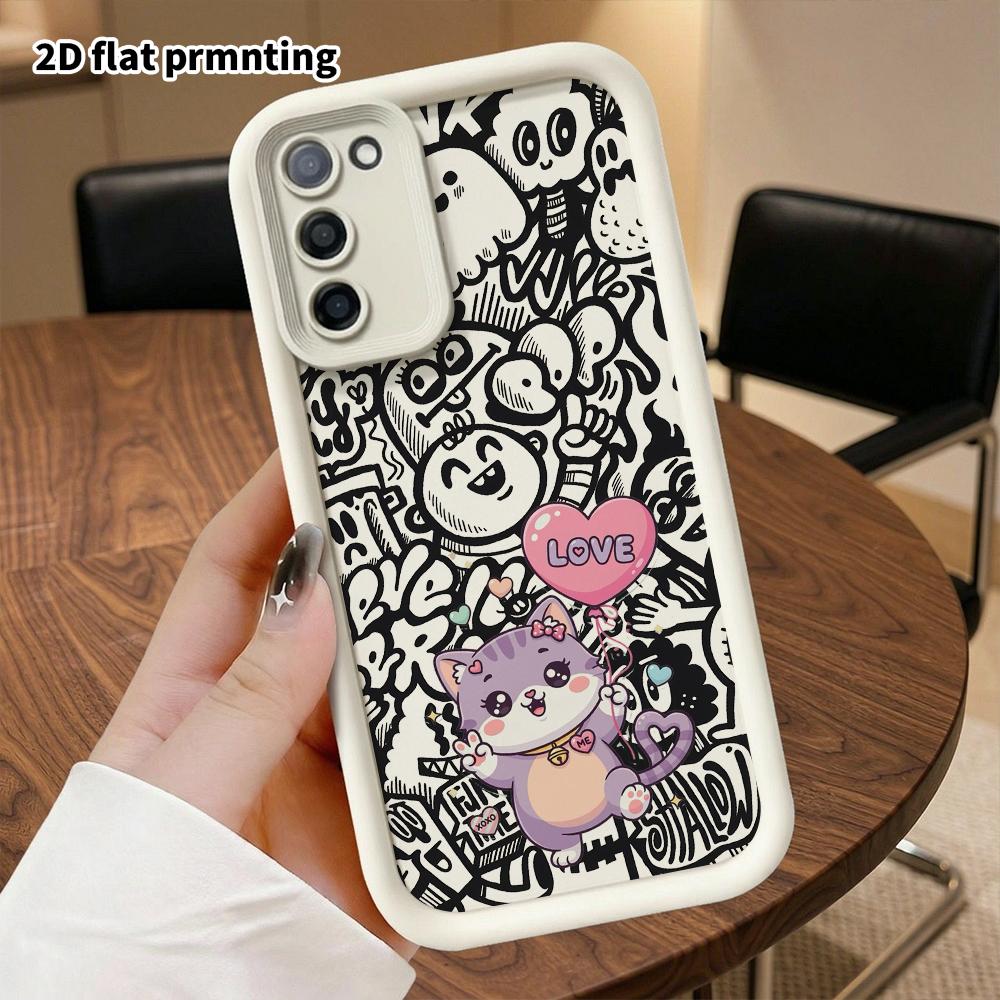 Phone Case: 2D Flat Samsung Galaxy A34 A35 M05 M06 S20 S22 S21 FE Plus 5G Protective Case, Heart Balloons, Christmas and Halloween Gifts