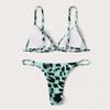 Women Leopard Print High Waist Two Bikini Swimwear Swimsuit Beachwear