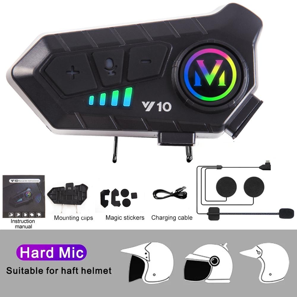 

Y10 Motorcycle Helmet Headset Stereo Voice Control Bluetooth Hands Free Call 2000mAh With Ambient Light