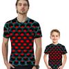 3d Honeycomb Hypnosis Tshirt Men Women Kids Colorful Print Short Sleeve Top Tee