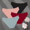 4Pcs Cotton Striped Underwear Women's Double Belt Panties Sexy Low Waist Solid Briefs Female Breathable Comfort Lingerie