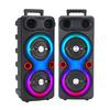 Outdoor Portable Speaker BT 5.0 6.5 Inch Stereo Subwoofer LED AUX Karaoke Machine with Mic FM Radio RGB Party Sound Box