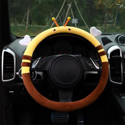 New Arrival Plush Cute Winter Car Glove Non-slip Warm Cartoon Animal Car Steering Wheel Cover