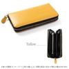 GROOVE GEAR Genuine Leather Long Wallet with Rainbow Yellow Men's Zipper, (ggs-1037)