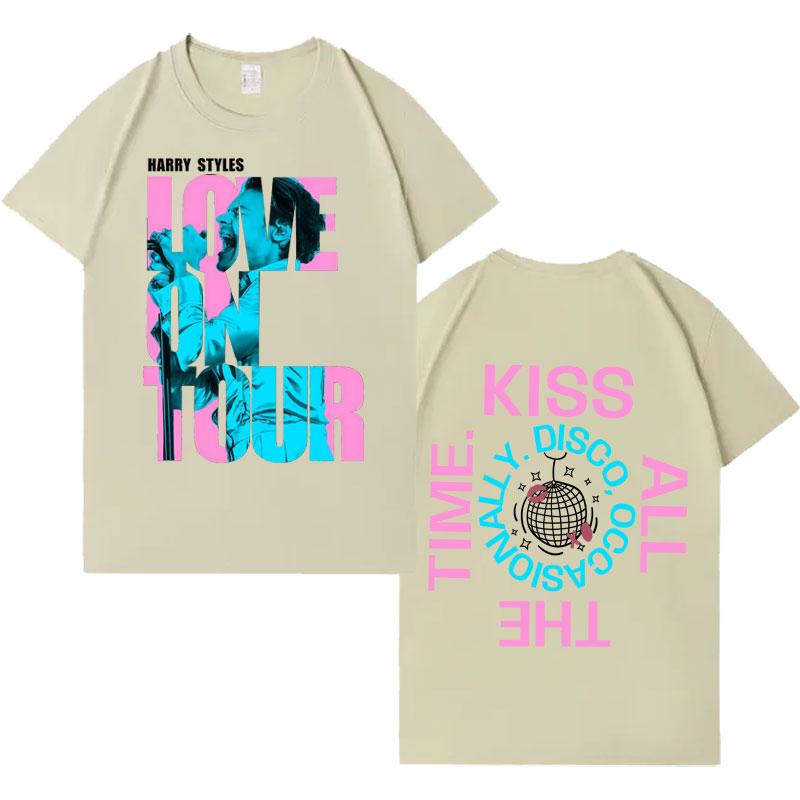 GUOYAN TOP Zanger Harry Styles Love on And Kiss All The Time Disco Af en Toe 2026 Gotisch Katoenen T-shirt Heren Dames Oversized Casual T-shirt 3XL