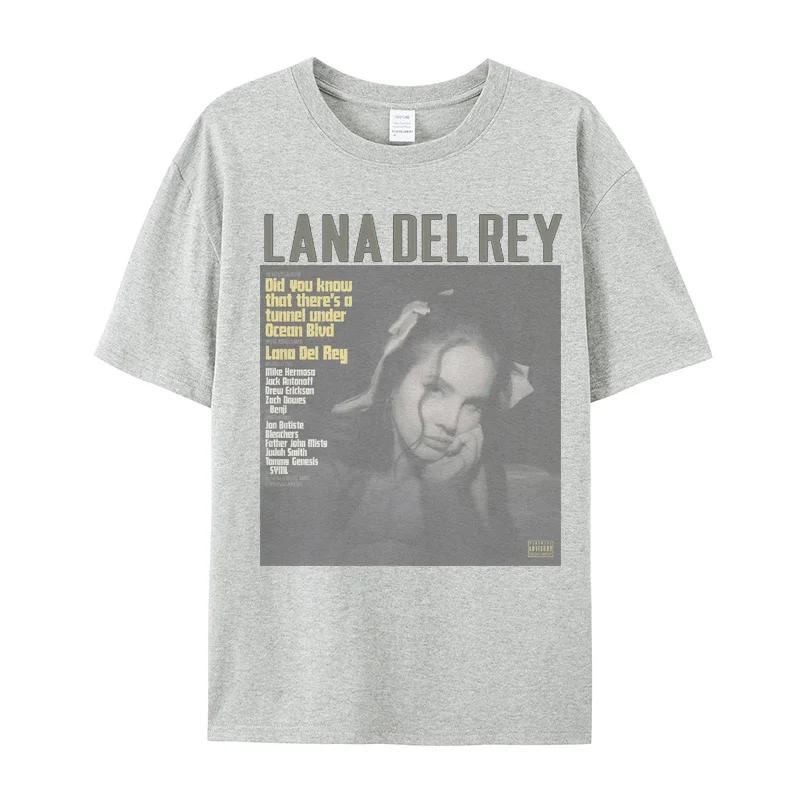 2024 Summer Men Women Cotton T-Shirt New Lana Del Rey Ldr Sailing Tan Print Tops Tees Male Fashion Clothing Harajuku Streetwear