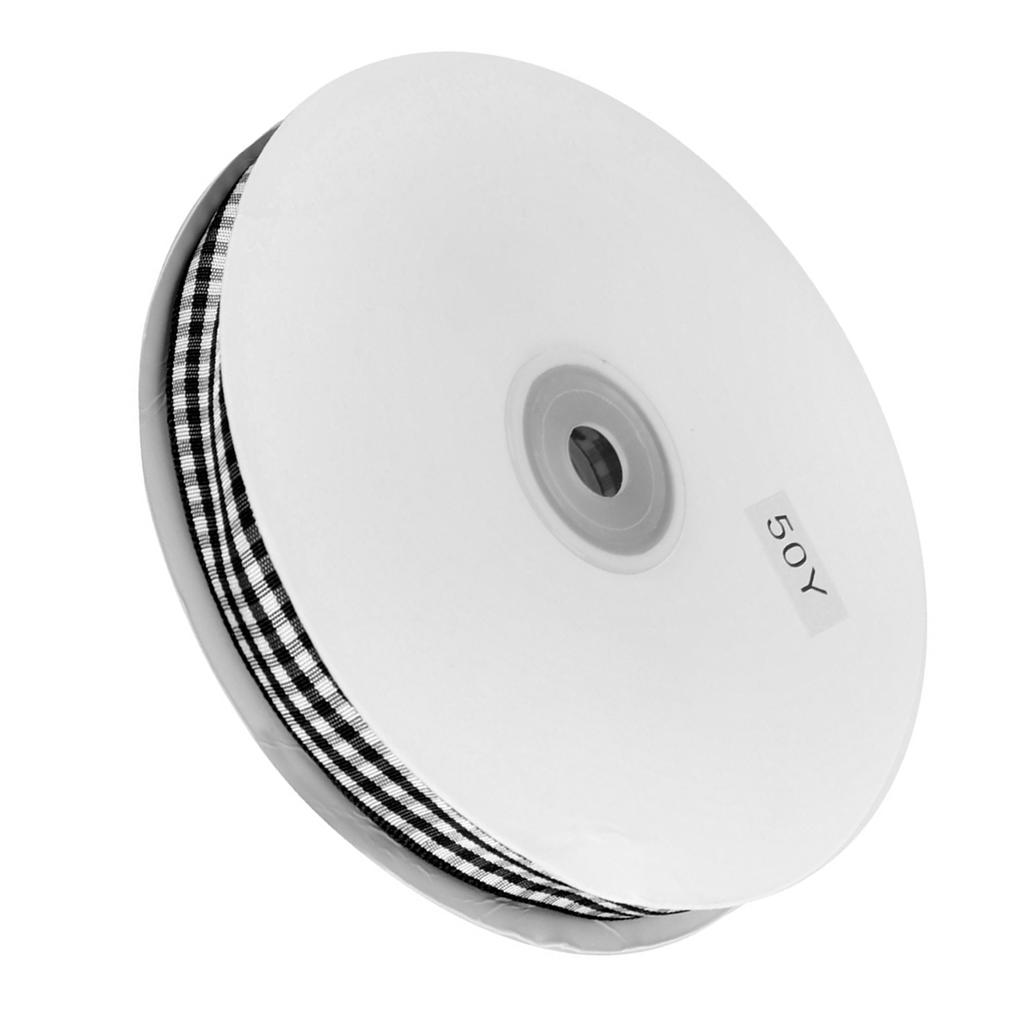 Checked Ribbon 50 Yards Roll Making Bowknot Handicraft DIY Clothing Decoration Accessories