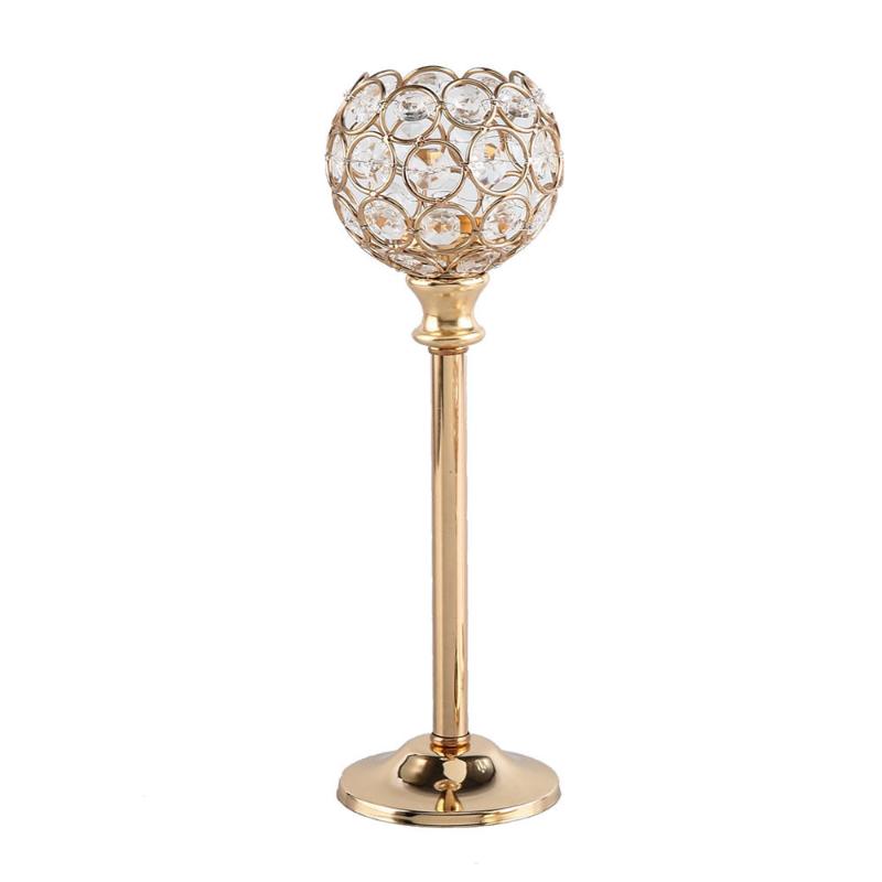 Table Centerpiece Metal Glass Candle Holder 1Pcs Gold Silver Tealight Candlestick for Birthday Party Decor