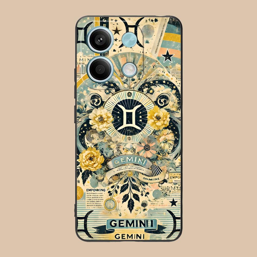 Zodiac Sign Gemini Mobile Phone Case for Xiaomi 15 14 13 12 Mi 11 T Ultra Lite Pro S X 5G Colorful Printing Cover Luxury Pretty