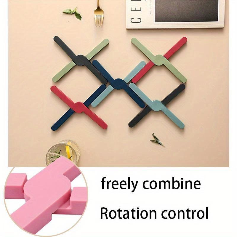 Silicone X Shaped Heat Resistant Pad Foldable Non-Slip Pot Pan Mat Table Placemat Dish Plate Cross Holder Coaster Kitchen