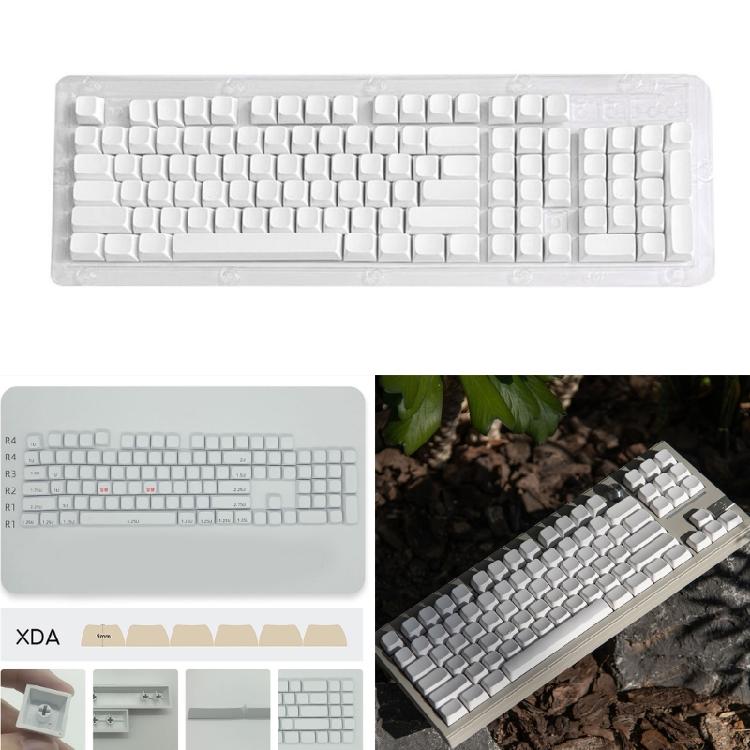 104 Key Blank White Keycaps Set XDA Height No Lettering Fits Most Mechanical Keyboards Minimalistic Blank Keycaps